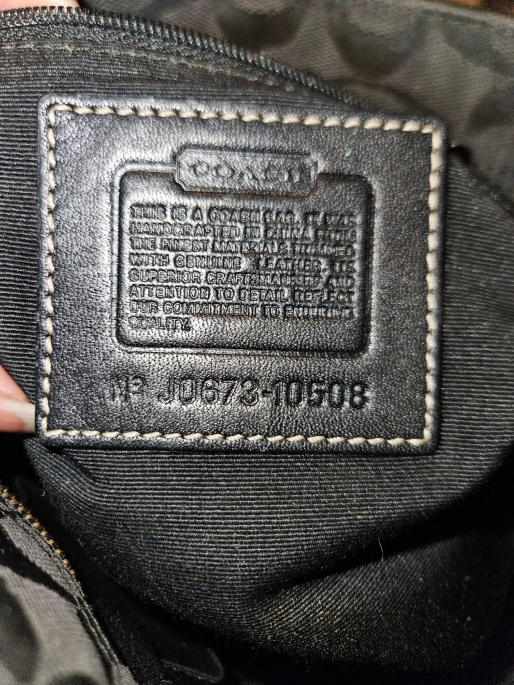 Coach Vintage Y2k Black Hampton Jacquard Signature Leather Trim Satchel Bag - Picture 14 of 16